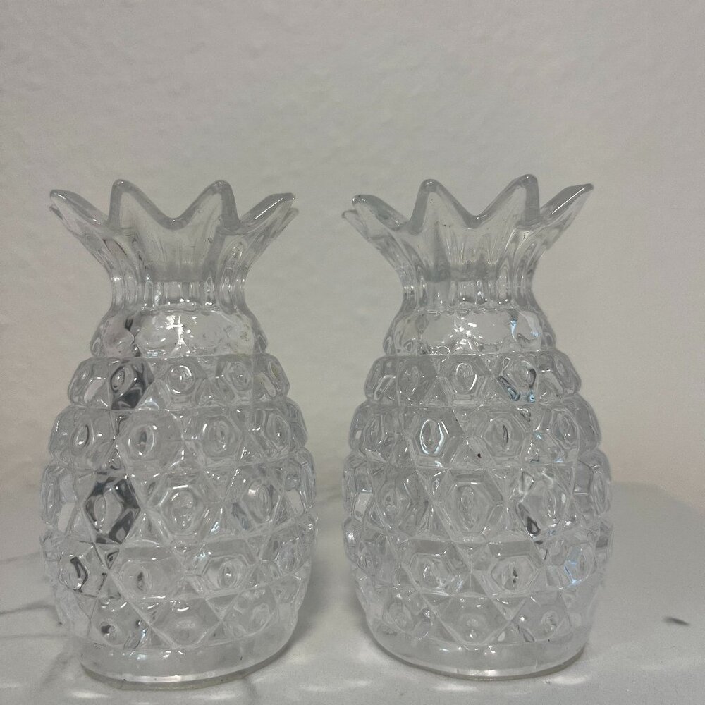 Crystal Pineapple Salt & Pepper Shakers - Vintage Shannon Crystal designs
